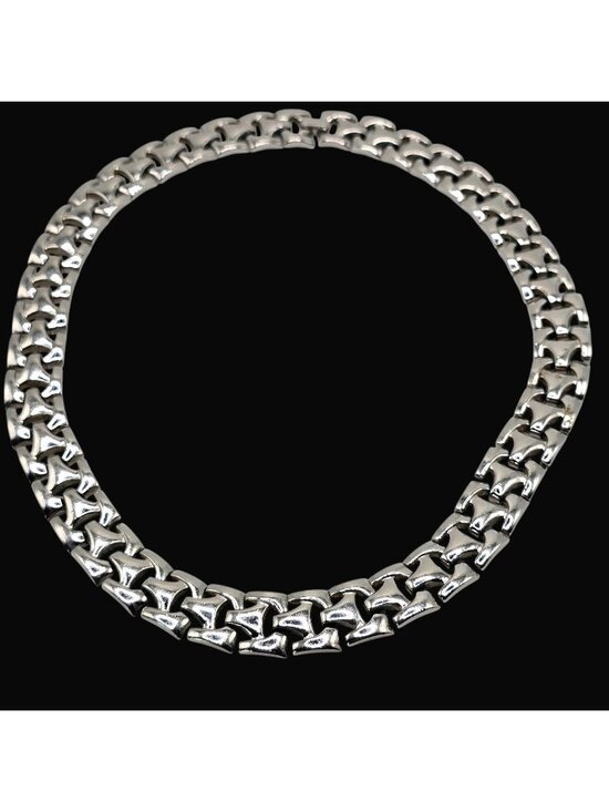 Trifari Jewelry - Vintage Trifari Silver Tone Link Necklace Chunky Chain Statement Pat Pend Signed
